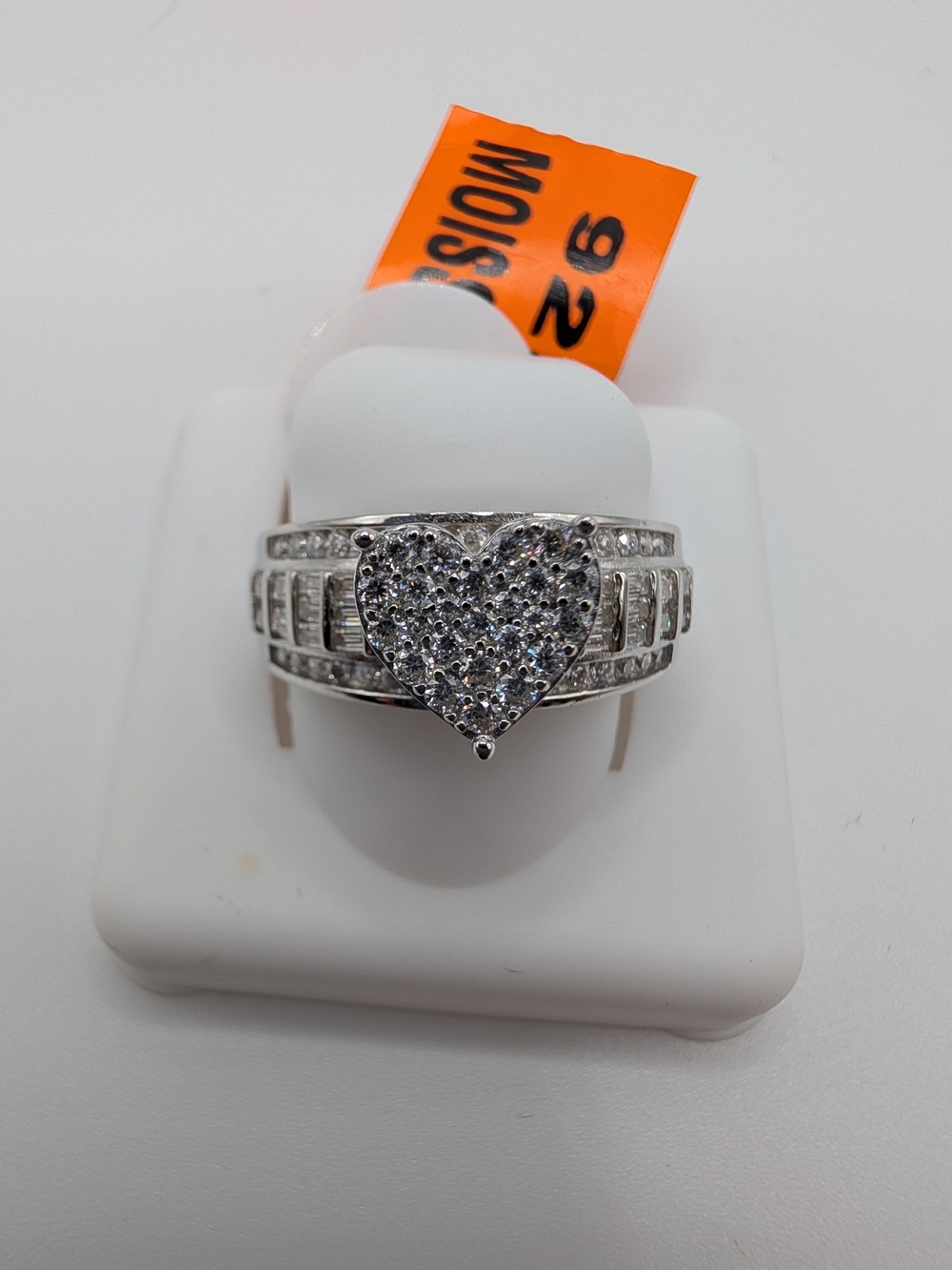Moissanite 1.50CTW Heart Cluster Ring 925 Sterling Silver Size 9